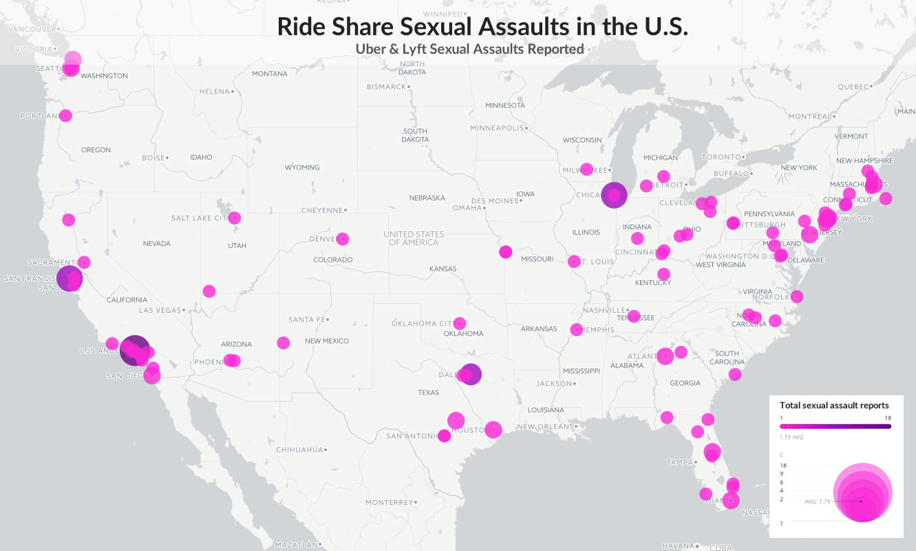 Ride Share Sexual Assaults Map